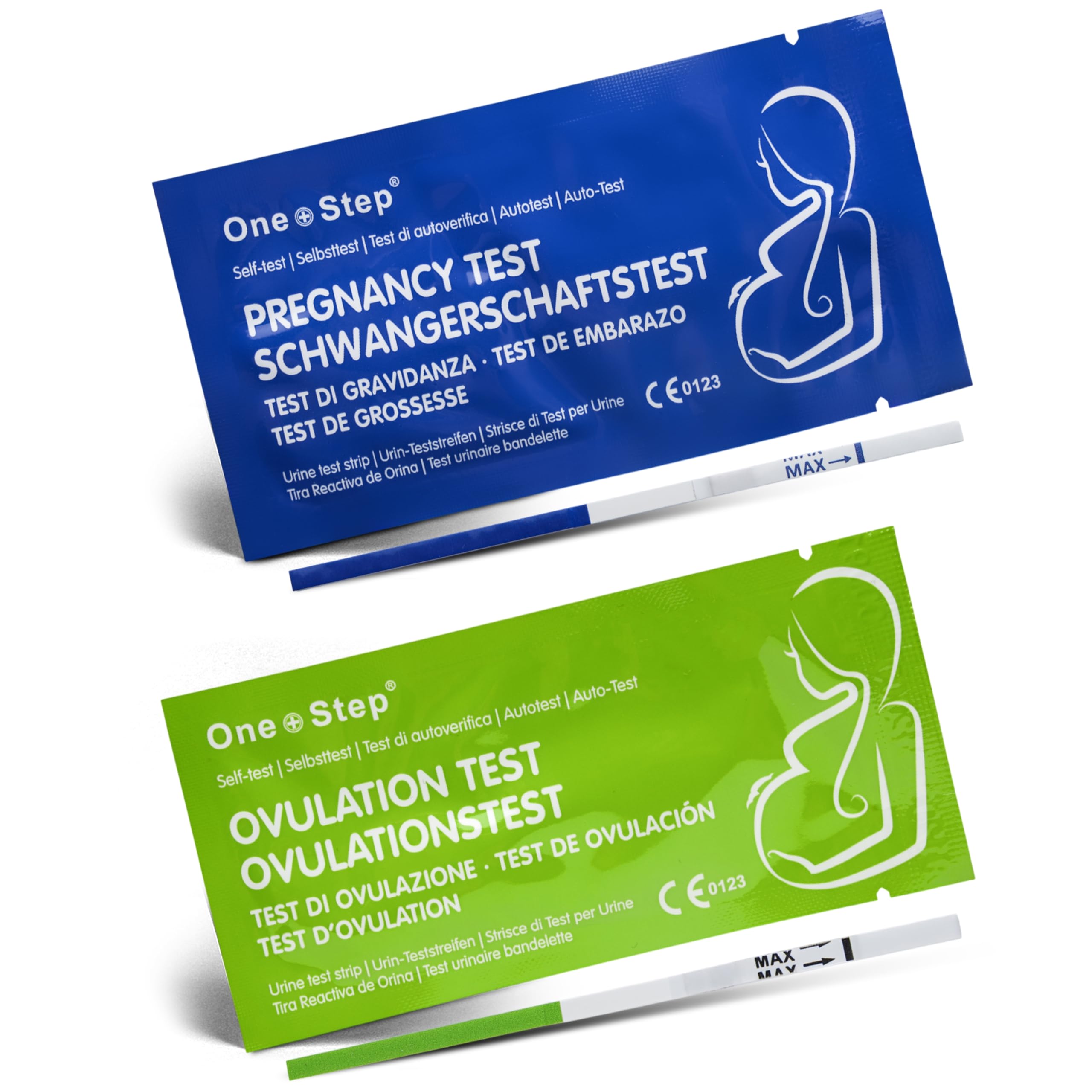 One Step 30 x Highly Sensitive Ovulation Strip Tests + 5 x Highly Sensitive Pregnancy Test Strips (Tests up to 6 Days Earlier) - Pregnancy & Ovulation Test Kit for Women
