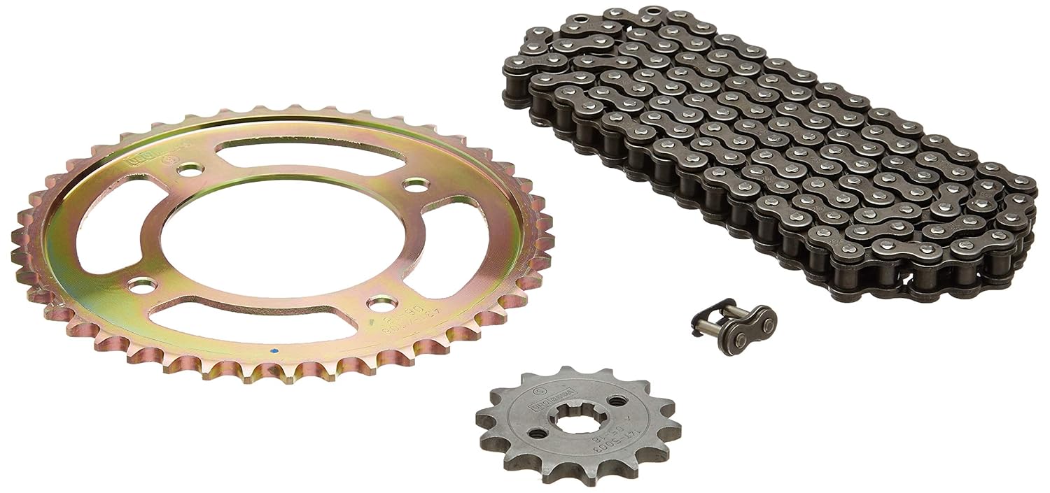 Uno Minda CH5012 Quadra Rivet Chain & Alloy Steel Hardened Sprockets Chain & Sprocket Kit
