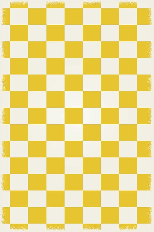 Aspen Rug7y46 Englisch Checker Design Vinyl Teppich 4 X 6 Gelb