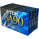 TDK SA 90 High Bias Ultimate CD Performance Blank Audio Cassettes, 4 Pack