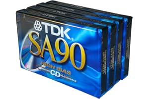 TDK SA 90 High Bias Ultimate CD Performance Blank Audio Cassettes, 4 Pack