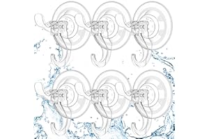 Goabroa Suction Cup Hooks, 6 Pack Clear Vacuum Suction Cup Wreath Hangers, Reusable Shower Suction Hooks for Bathroom, Kitchen, Home Decor, Hold up to 11LB