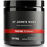 Toniiq 1,000mg Ultra High Strength St. John's Wort Capsules (Non-GMO) - 7X Concentrated Extract - 0.3% Hypericin - Highly Purified and Bioavailable - 120 Capsules