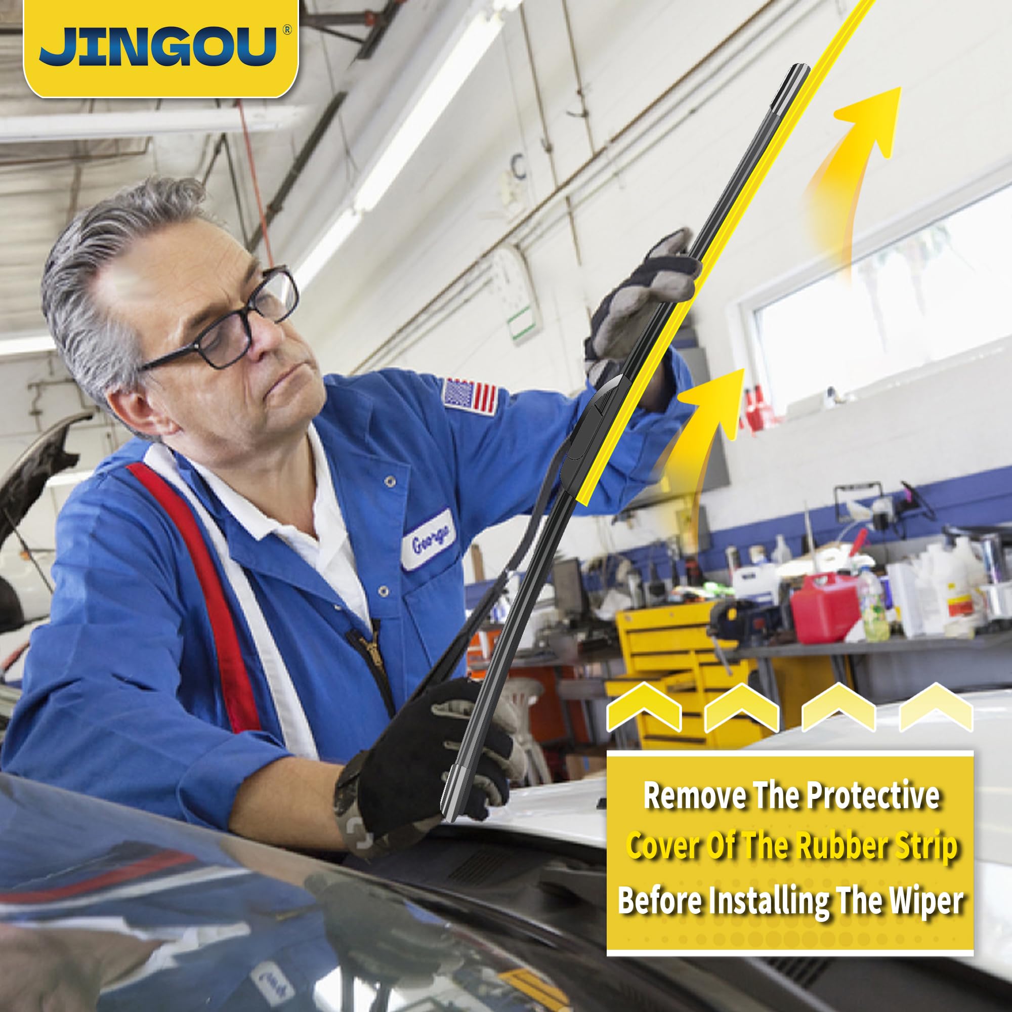 JINGOU 24''+17'' Front Windshield Wiper Blades