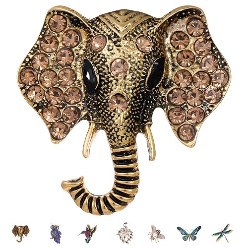 JYJLLM Elegant brooches for women uk, ladies brooches & women's brooches & pins, perfect as small gifts for women, sparkly gifts for women, or brooches and pins, Insect Brooch Pins (elephant)