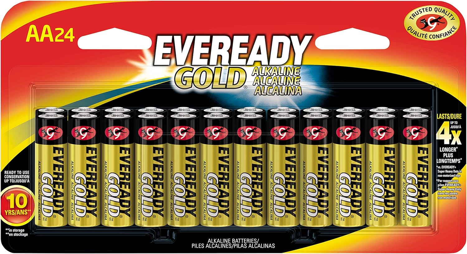 Energizer Eveready Gold AA Batteries, 24 Count