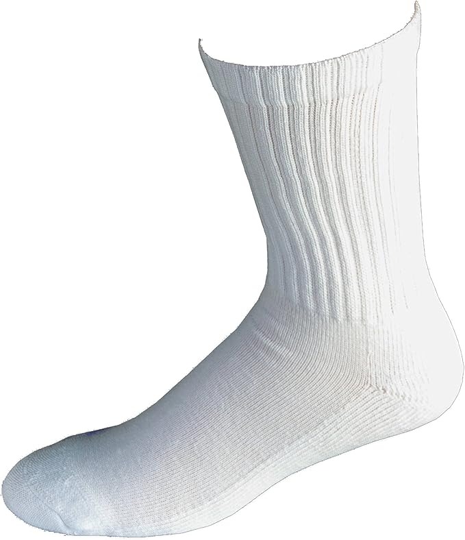 Dryons Men's Moisture Wicking White Crew Acrylic Socks 12 Pairs