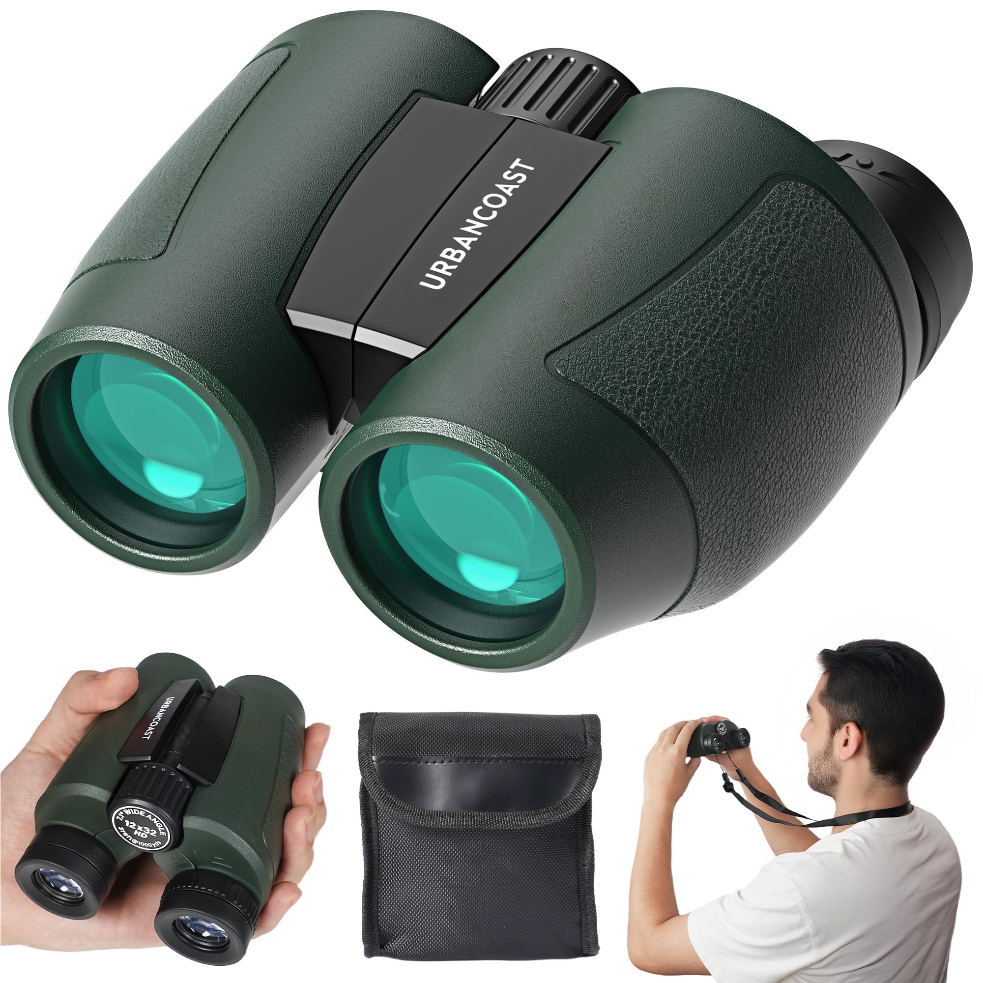 Photo 1 of 12x32 Compact Binoculars for Adults and Kids - High Powered Lightweight Small Binoculars with Large View - Super Bright Waterproof Binocular for Bird Watching Travel Cruise Ship Hiking Sports Concert