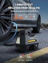 AstroAI Tyre Inflator Air Compressor 12V DC 35LPM Auto-Stop Digital Gauge view 2
