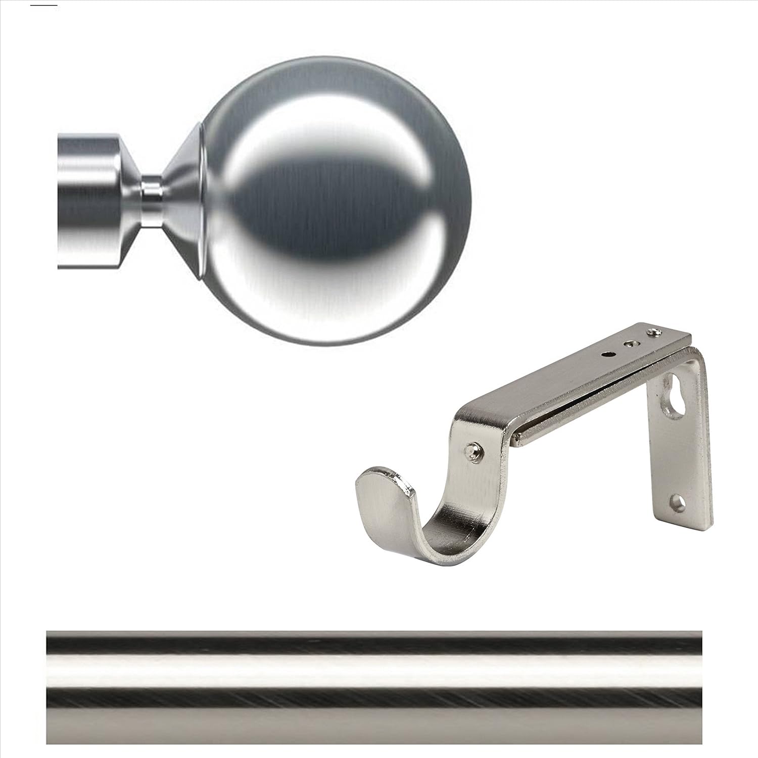 Trade Packed 250cm 1 Piece Single Eyelet Curtain Pole Satin