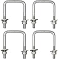KUAFU Universal U-Bolts for Boat Trailer Square Steel 1/2" Dia X 3 1/16" X 4 5/16" 4Pcs