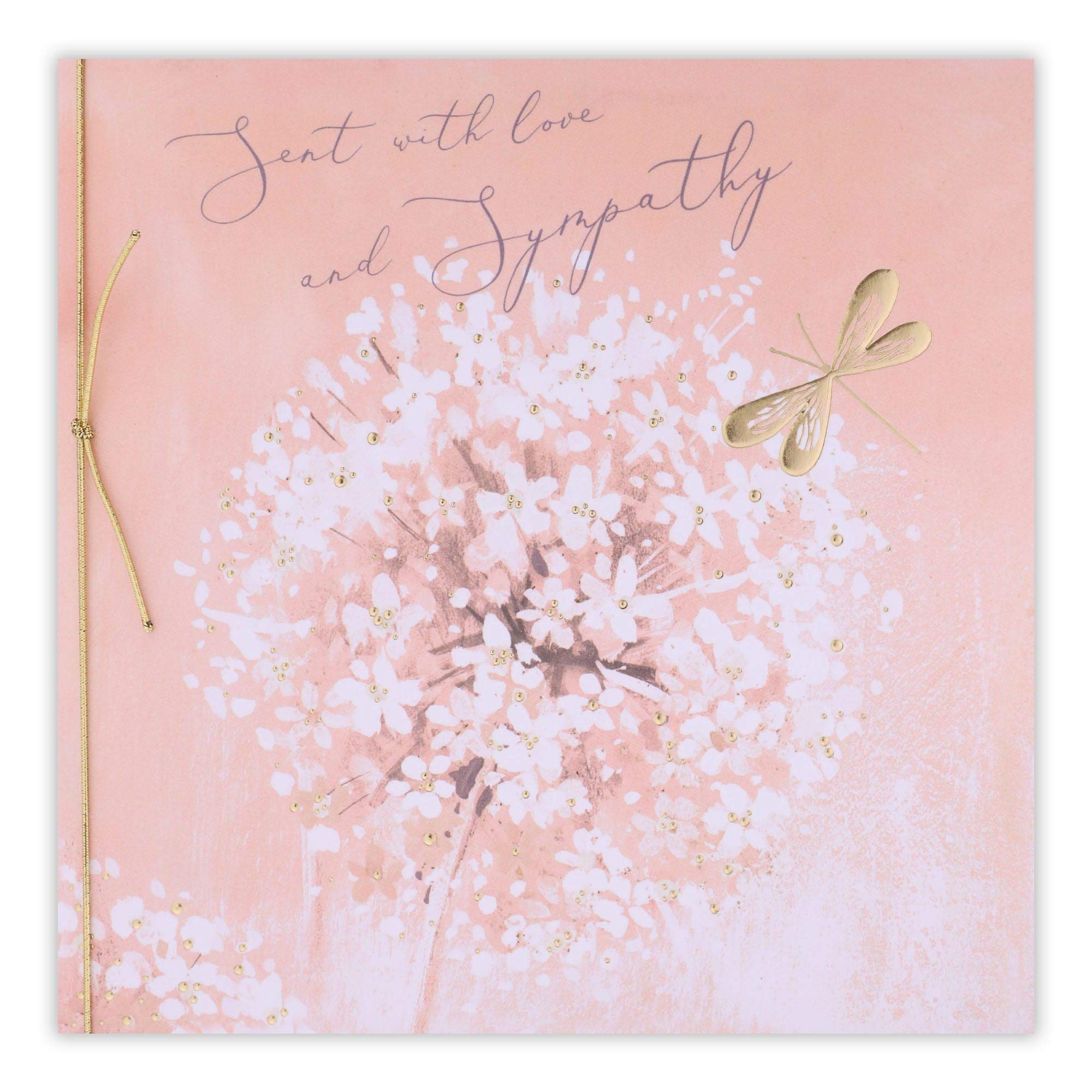 Clintons: White Flowers and Dragonfly, Sympathy Card, Open Sympathy Card, Sorry for your Loss, 159x159mm, multi-color
