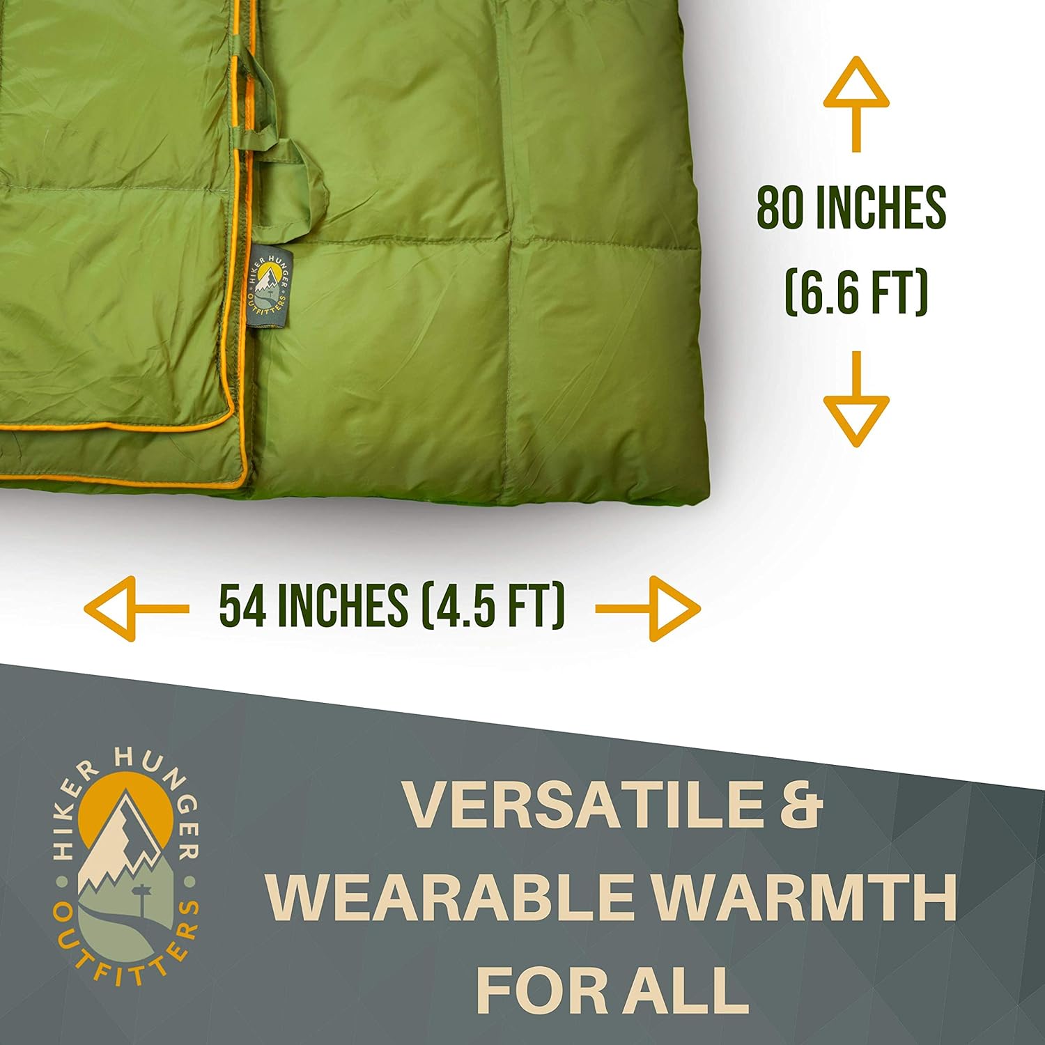 Hiker Hunger Outfitters | Extra Large Double Insulated Outdoor Camping Blanket | Easy to Pack, Waterproof, Durable, Lightweight & Warm| Best for Hiking, Backpacking, Stadium Events, Picnic | Green: Kitchen & Dining