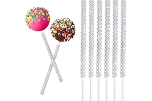 MGWOTH 25 PCS Bling Cake Pop Paper Sticks, Glitter Rhinestone Lollipop Treat Sucker Sticks, Diamond Wrap Candy Holder for Chocolate Fruit Marshmallow Dessert Wedding Showers Buffet Table Party