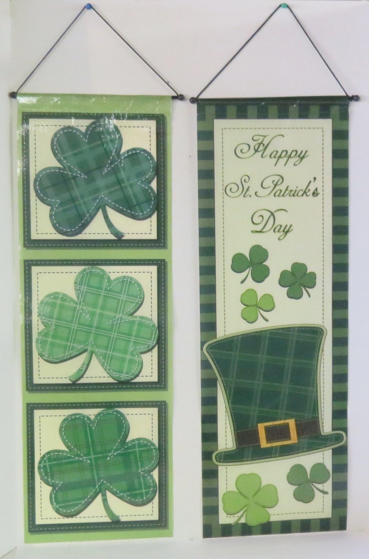 IRISH PRIDE Set of 2 Hanging St Patrick Wall Banner
