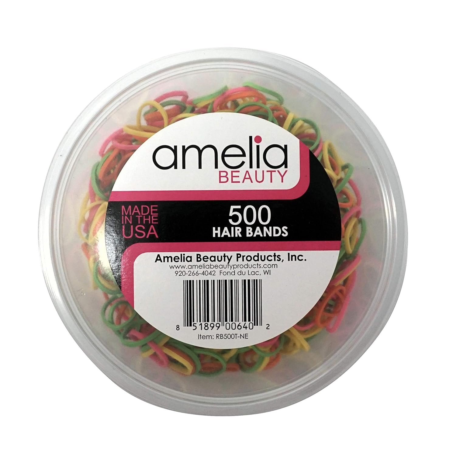 500 Count Rubber Bands in Re-closable Container for Ponytails and Braids (Black): Beauty