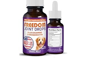PUP LABS Freedom Joint Drops for Dogs with Hyaluronic Acid, MSM, Glucosamine, & Chondroitin, All Natural Liquid Joint Supplement for Dogs for Pain Relief, Mobility and Hip Support, 30 ml Dropper