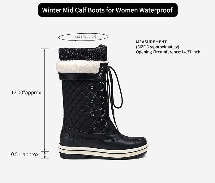 VEPOSE Womens Winter Waterproof Snow 972 Black
