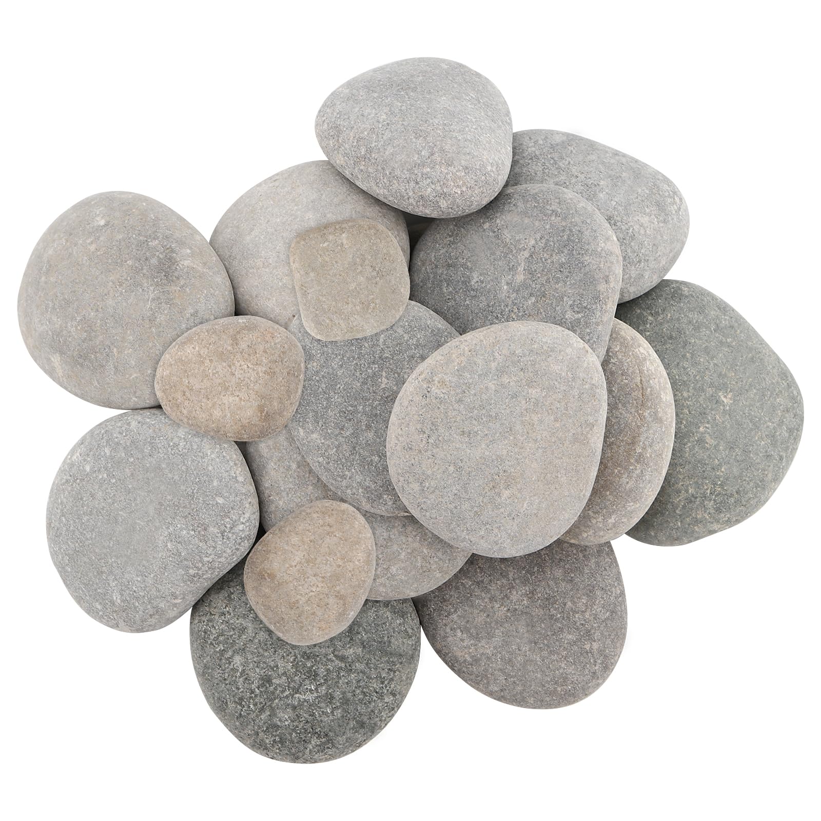 MANCHAP 60 PCS 2 Sizes River Rocks Stones, 5-7cm & 2-3cm Painting Pebbles, Rock Painting Craft Rocks for Arts Crafts