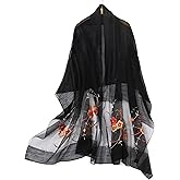 STARWHISPER Women Silk & Wool Long and Large Scarf Shawl Wrap For Evening Dress