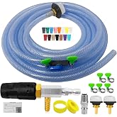 Adjustable Long Range Nozzle for Pressure Washer, Downstream Injection Spray Nozzle Kit 4&ndash;4.5 GPM, External Chemical Injector w/1/4" Quick Connect,15FT Hose,Shut-Off Valve &amp; Filter,2500&ndash;4000 PSI.
