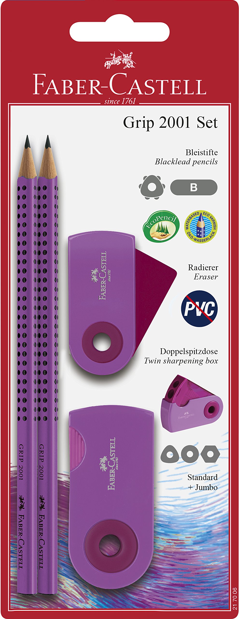 Faber-Castell 217006 Grip 2001 Pencil Set - Purple