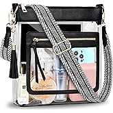 BKNOOU Clear Purses for Women - Crossbody Bags for Stadium Events & Concerts - Approved Clear Shoulder Bag