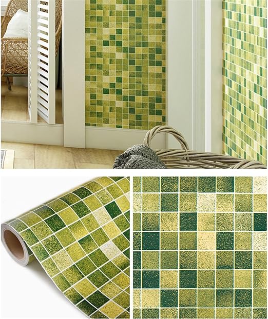 45 Cm X 500 Cm Wasserdichte Badezimmer Mosaik Fliesen Vinyl Pvc Selbstklebende Kuche Ol Proof Wandaufkleber Amazon De Baumarkt