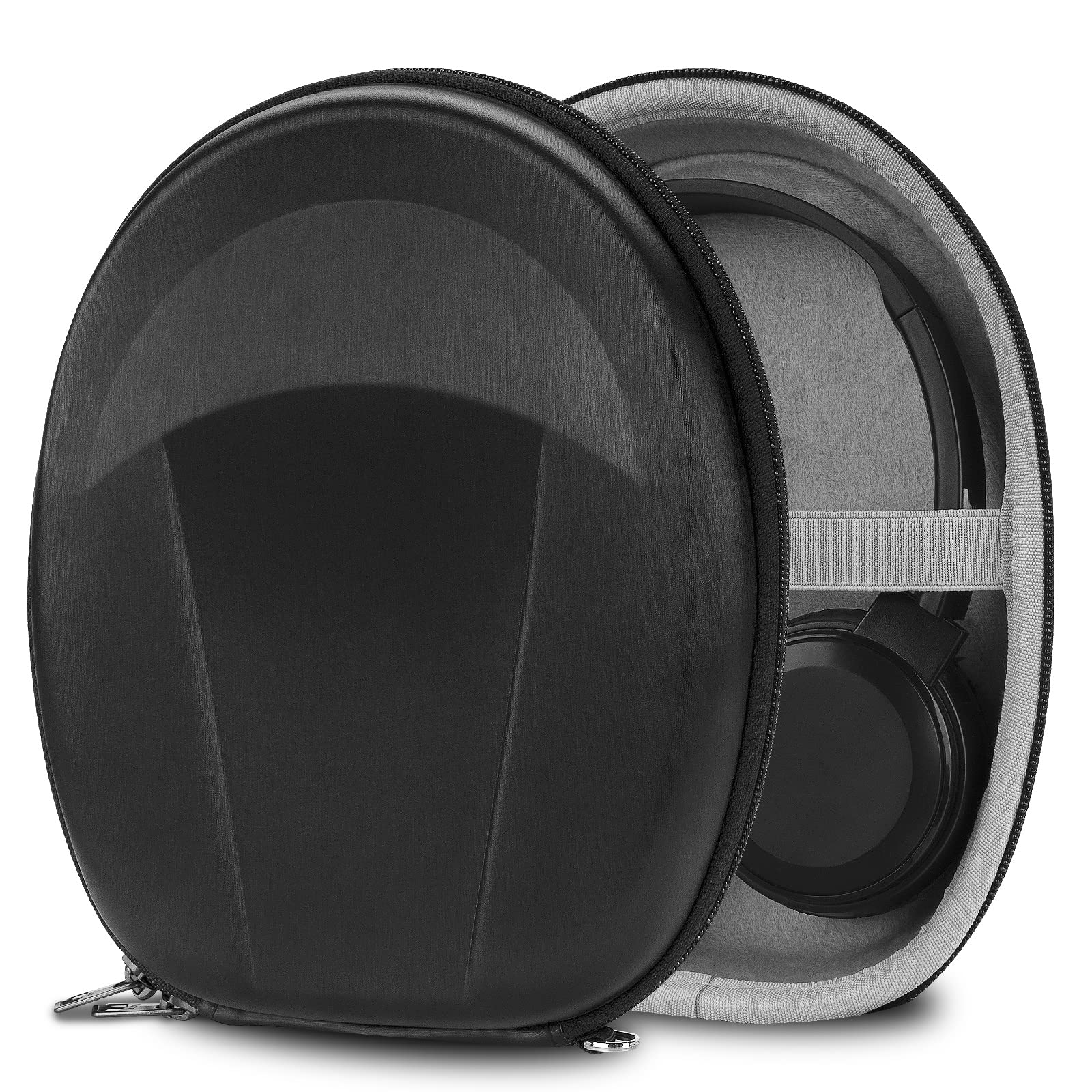 Geekria Headphones Shield Case Compatible with JVC HA-S20BT/S35BTB/S65BNB/XP50BT, Replacement Protective Hard Shell Travel Carrying Bag with Cable Storage (Black)