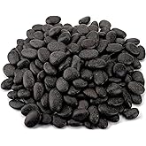 Nicunom 6 Lbs Black Pebbles, Natural Decorative Aquarium Gravel River Rock Stones for Aquariums, Landscaping, Vase Fillers, S