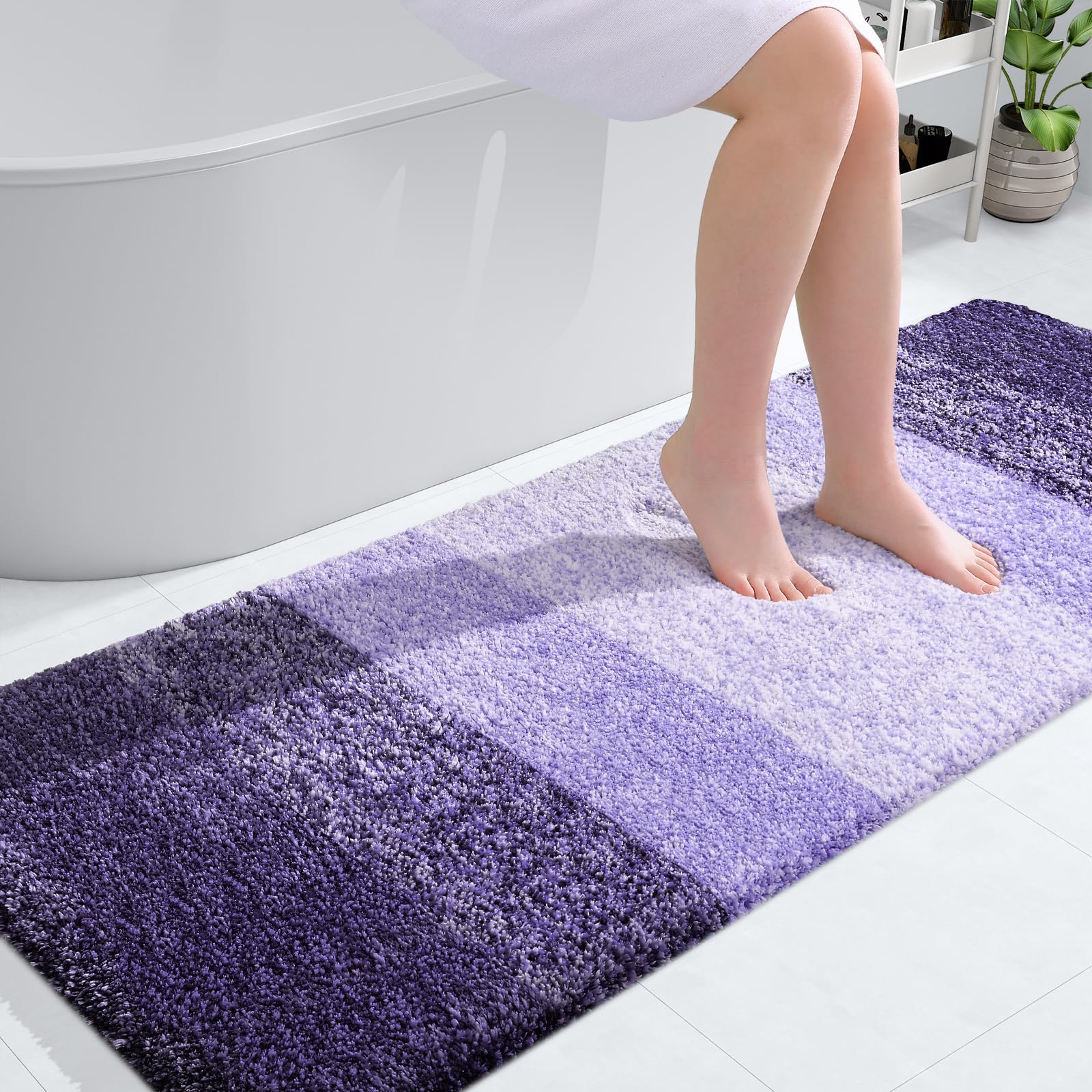 OLANLY Bathroom Runner Rugs 59x24, Extra Soft Absorbent Microfiber Bath ...