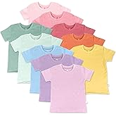 HonestBaby Unisex-Baby 5-Pack Short Sleeve T-Shirts 100% Organic Cotton Baby, Toddler, Little Kid, Boy, Girl, Unisex