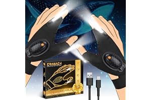 CRANACH Led Flashlight Gloves Easter Gifts for Dad Father Him Boyfriend Husband Brother Son Fishing Cool Birthday Gifts for Adults Camping Camping Light