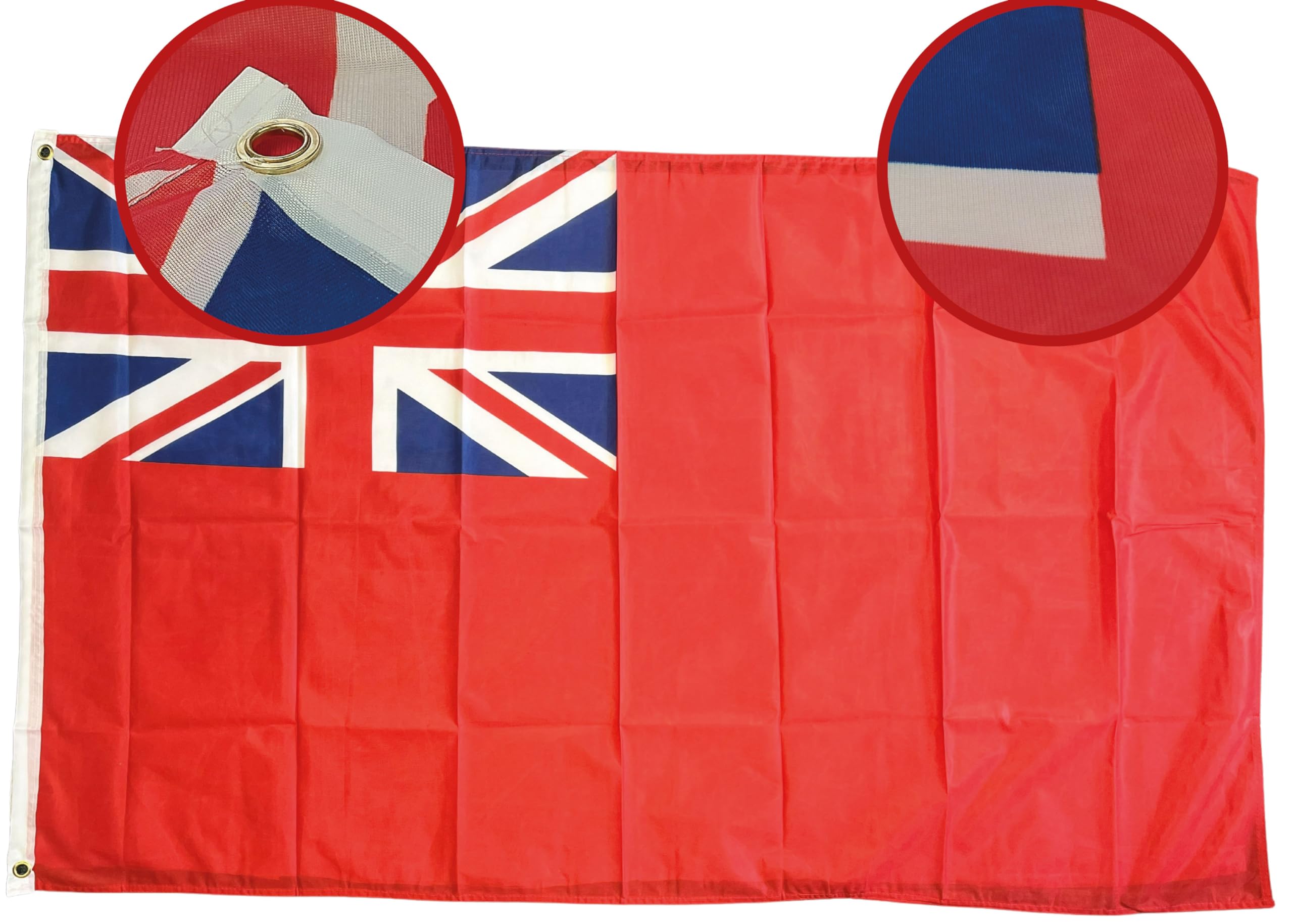NWFlags Red Ensign Flag 5ft x 3ft | Outdoor Heavy 110d Knitted Polyester | 5x3 Merchant Navy Heavy Duty Strong Flag for Garden Flagpole with 2 metal eyelets