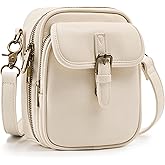 Small Messenger Bag Vegan Leather Crossbody Bag for Women Men, Vintage Cross Body Shoulder Purse with Card Slots