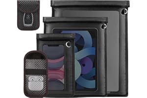 CPWUFIYD 5 Pack Faraday Bags Protector - Faraday Bag Anti-Theft Case for Laptops & Tablets & Phones & Car Keys, Waterproof & Fireproof RFID Signal Blocking EMP Bags, Signal Jammer WiFi and GPS Blocker