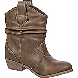 Charles Albert Girl's Modern Western Cowboy Distressed Boot with Pull-Up Tabs (Little Kids/Big Kids)