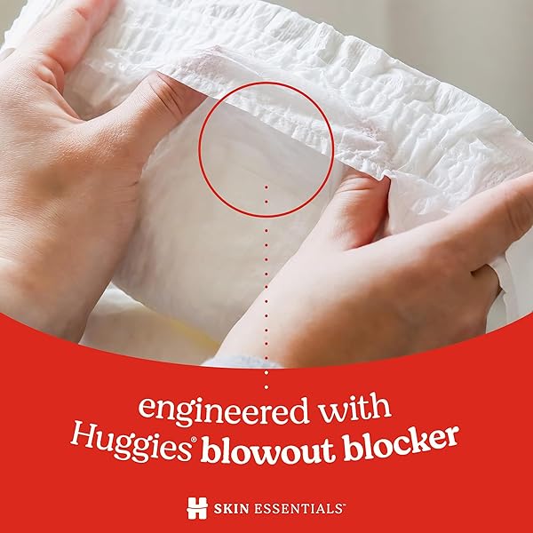 HUGGIES SIZE 1 DIAPERS, SKIN ESSENTIALS BABY DIAPERS, SIZE 1 (8-14 LBS), 32 COUNT, PACKAGING MAY VARY