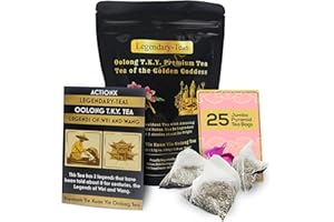 ACTIONX Legendary-Teas Oolong T.K Y. Pyramid Tea Bags Sealed in Foil Pouches - Various Flavors Avalilable (Oolong T.K.Y. Tea, 25 Pack Pouch)