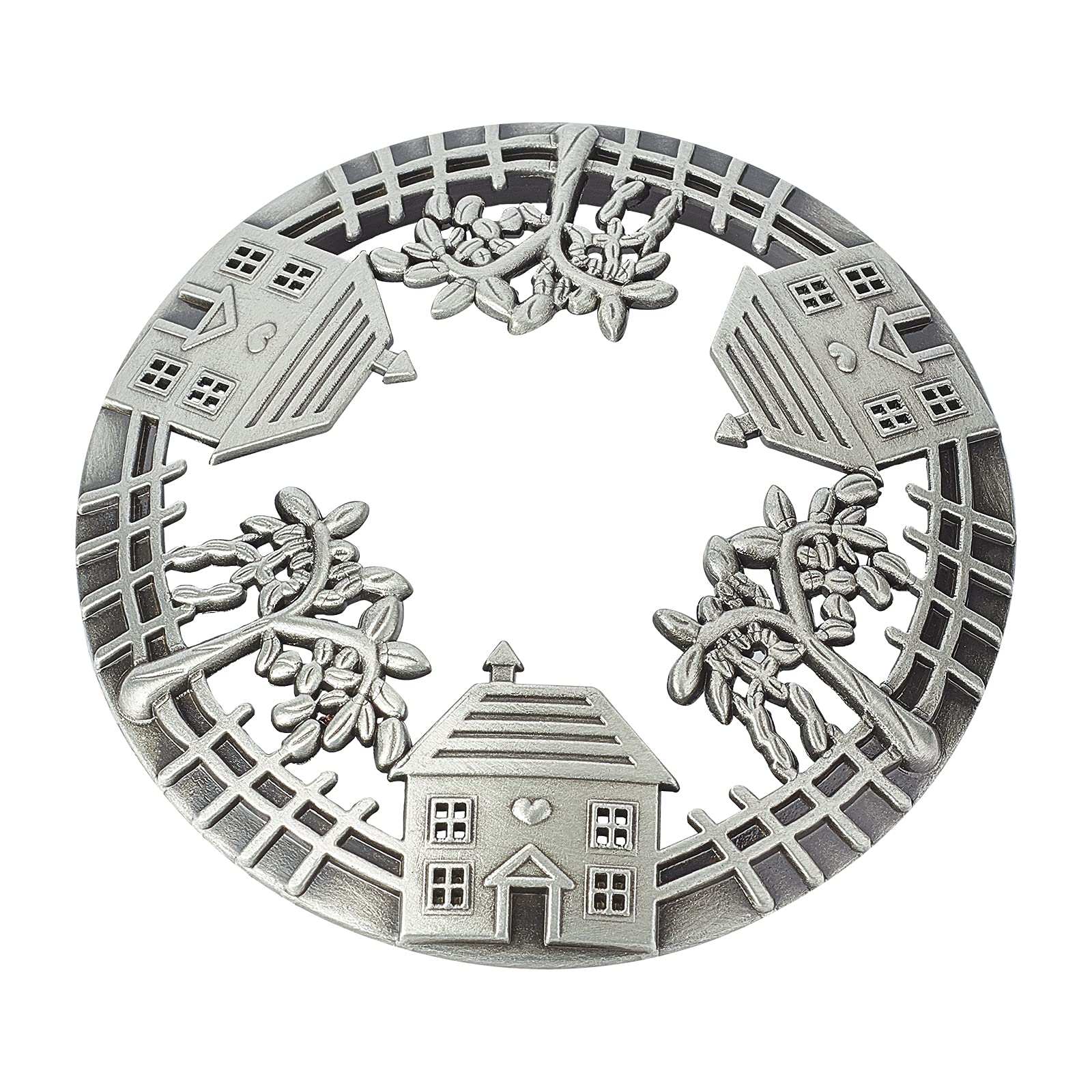 GORGECRAFT Candle Cover Topper Antique Silver House Pattern Candle Toppers Lids Shades Accessories