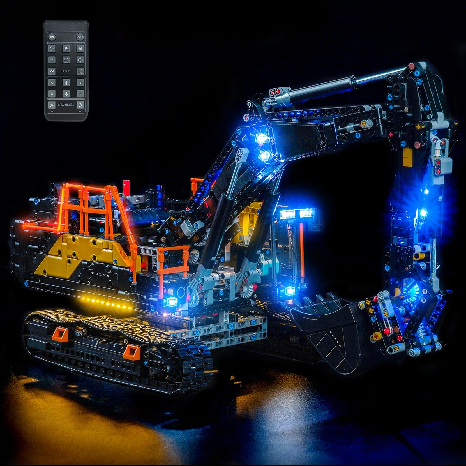 LocoLee RC Led Light Set Compatible with Lego 42215 Volvo EC500 Hybrid Excavator Led Decoration Lighting Kit Compatible with Lego Technic 42215 Building Blocks Model,Only Lights Set,No Model