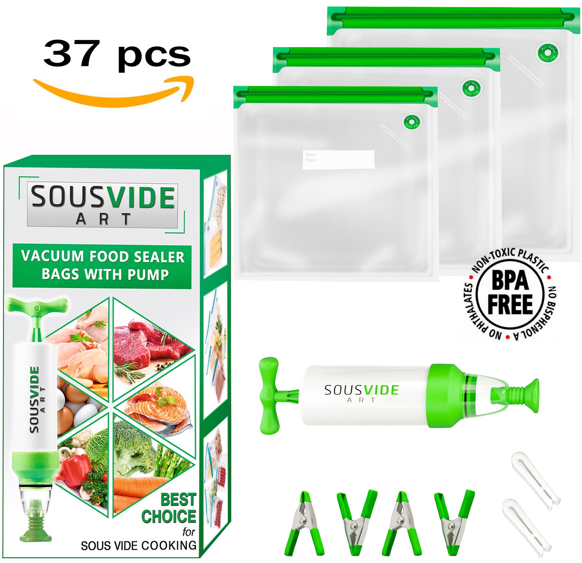 Sous Vide Bags 30 Reusable Vacuum Food Storage Bags Sous Vide Bag Kit 3