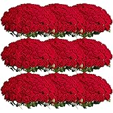 Auihiay 154pcs Red Roses Artificial Flowers - Realistic Faux Red Roses for Wedding Wedding, Table Centerpiece, Home Party, Valentine's Day, Mother's Day, Anniversary Decorations