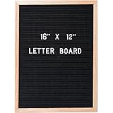 Felt Letter Board with 650 Letters, Numbers & Symbols - 16 x 12 inch Changeable Message Board with Oak Wooden Frame, Plus Free Letter Bag
