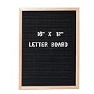 Felt Letter Board with 650 Letters, Numbers & Symbols - 16 x 12 Inch Changeable Message Board with Oak Wooden Frame, Plus Free Letter Bag