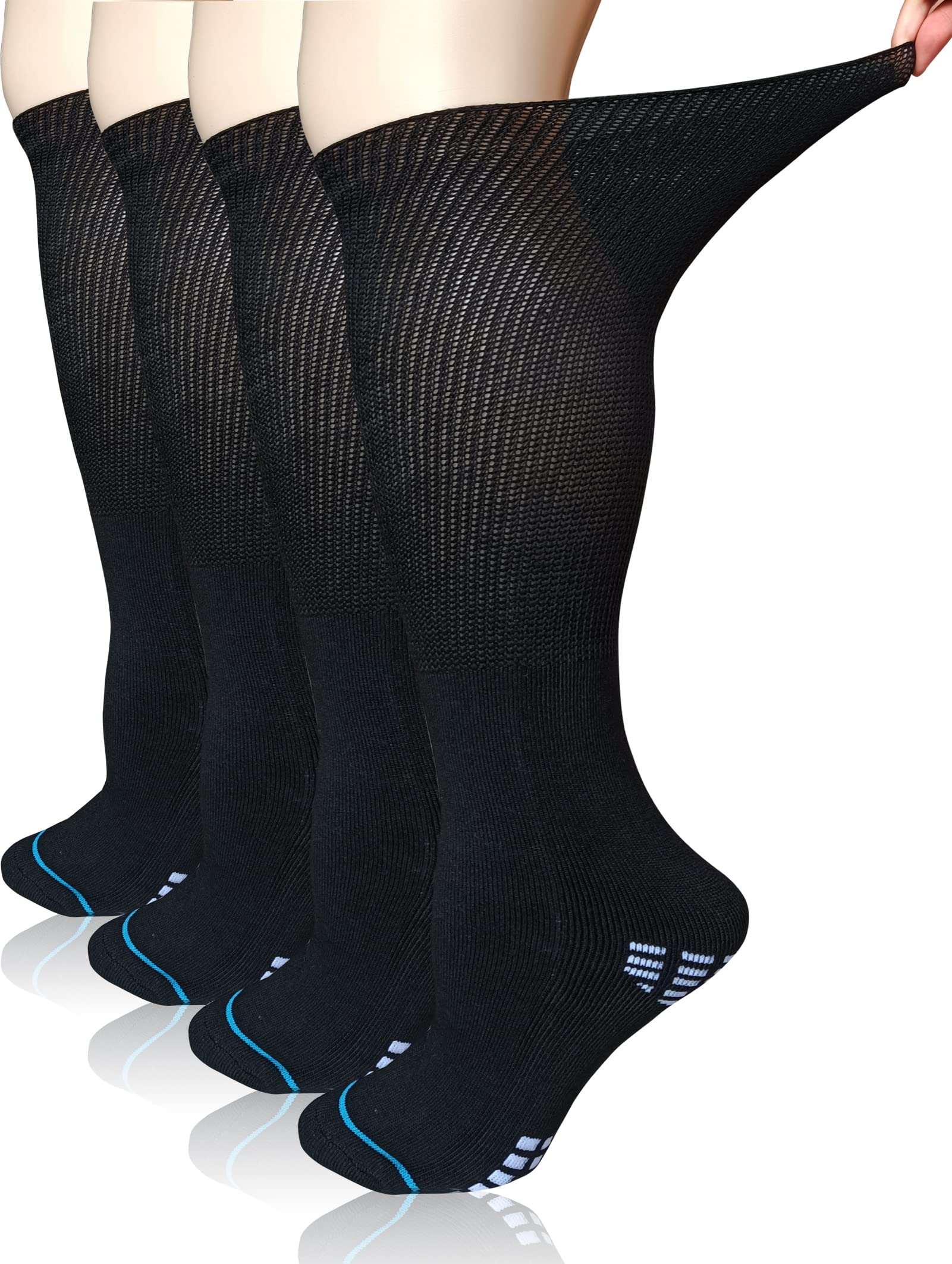 COIYUFUX Extra Width Socks For Bariatric Diabetic For Men Women, Cast Lymphedema Socks for Swollen Foot Ankle 2 Pairs