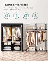 SONGMICS RYG02BK Portable Storage Cabinet with Hanging Rail 174 cm Wardrobe view 3