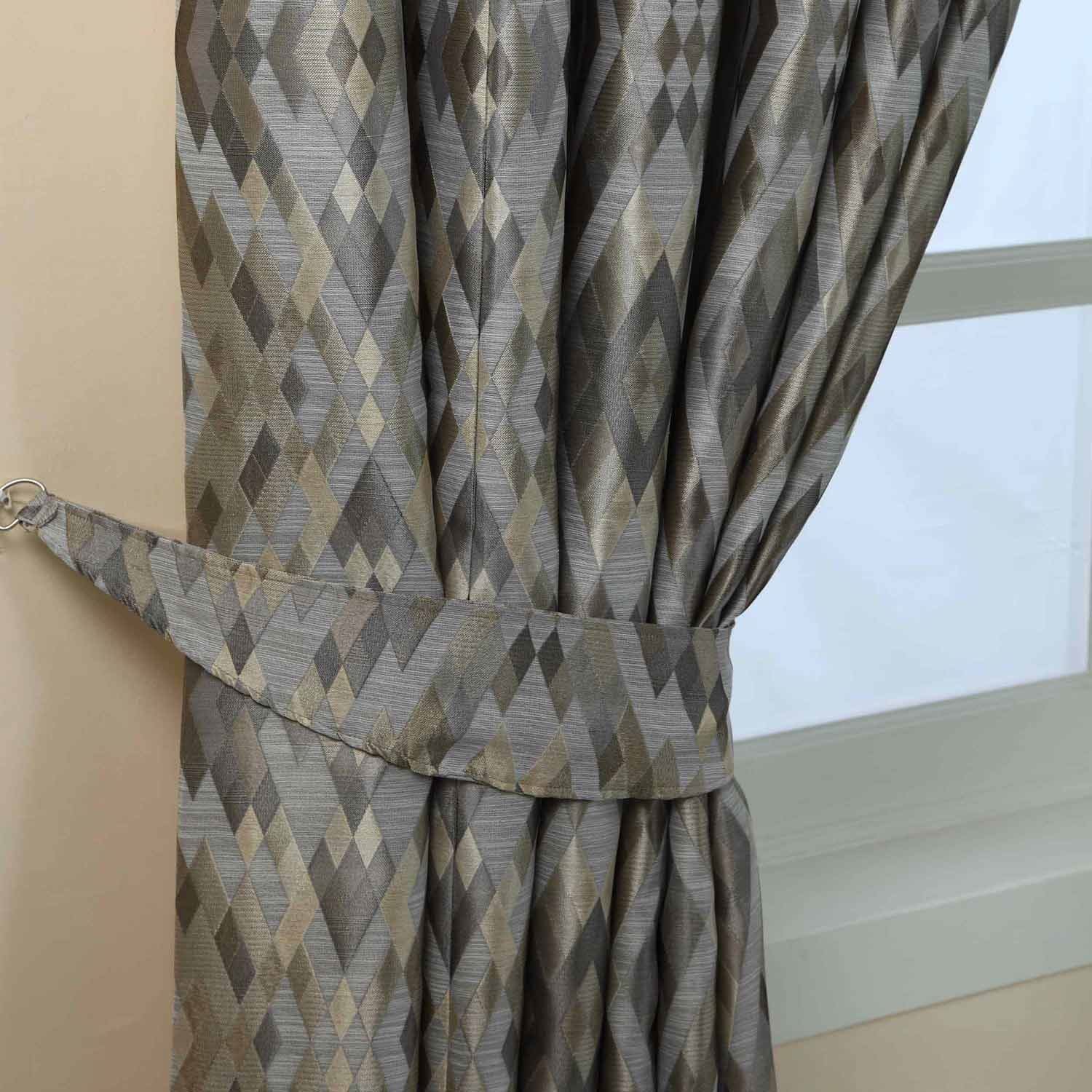 Homescapes Gold Silver And Pewter Contemporary Diamond Design