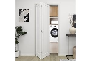 BarnSmith 36 in.x 80 in. Bifold Barn Door, 1 Panel White Primed Bifold Closet Door, Hollow Core Interior Barn Doors with Hardware Kit