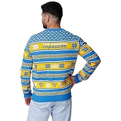 FOCO Los Angeles Chargers NFL Big Logo Ugly Sweater